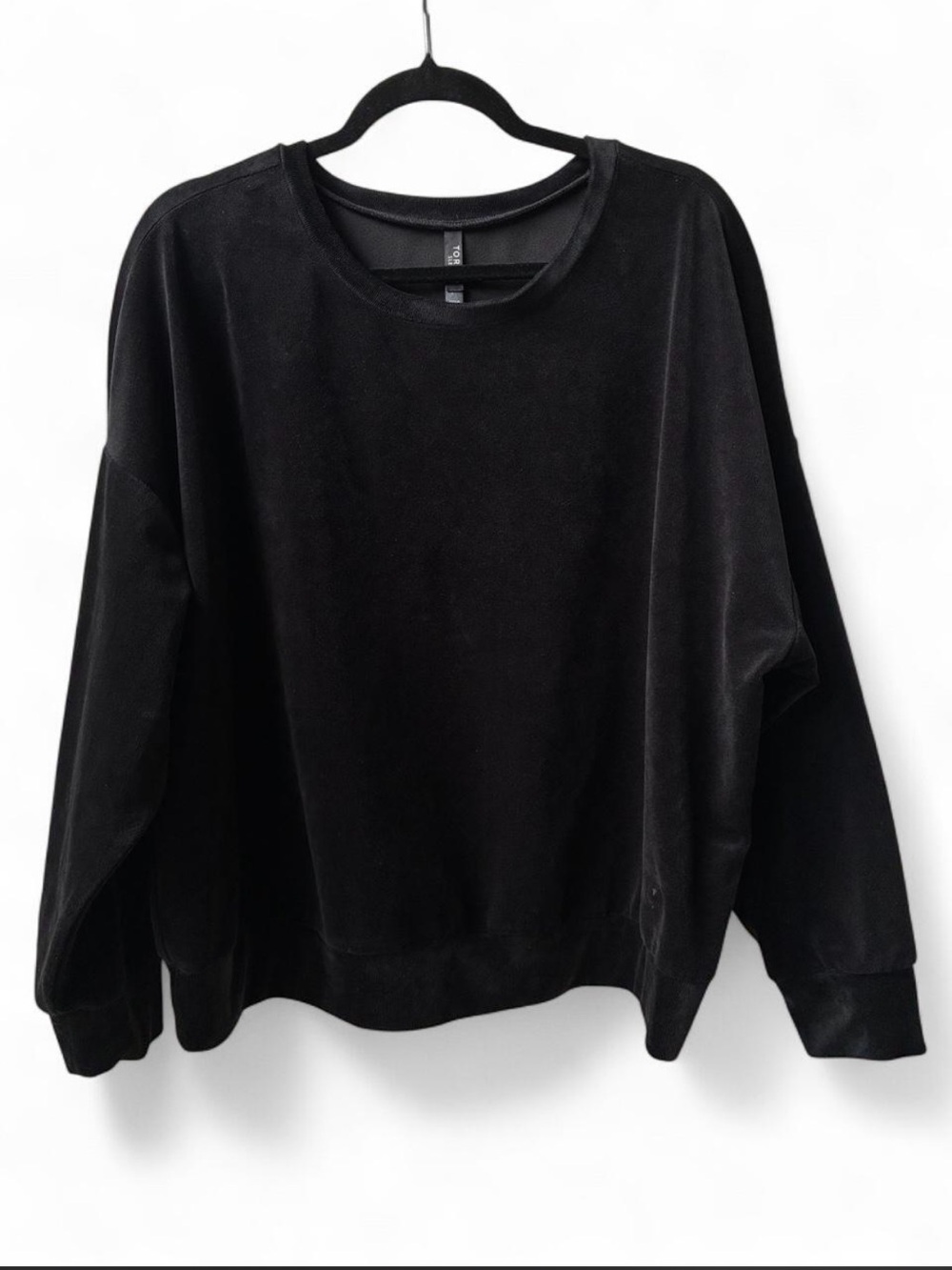 torrid plus size cozy loungewear black velour Crewneck Pullover Sweater pajama 1
